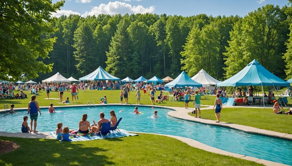 Vacances en camping avec parc aquatique en famille